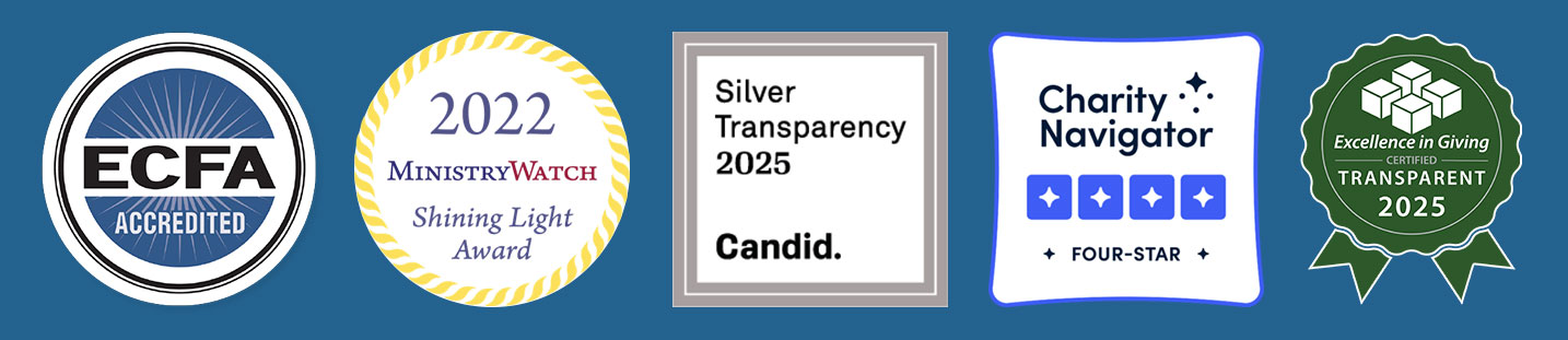 Integrity & Transparency - ECFA, Ministry Watch, Charity Navigator, Candid Silver, Excellence in Giving