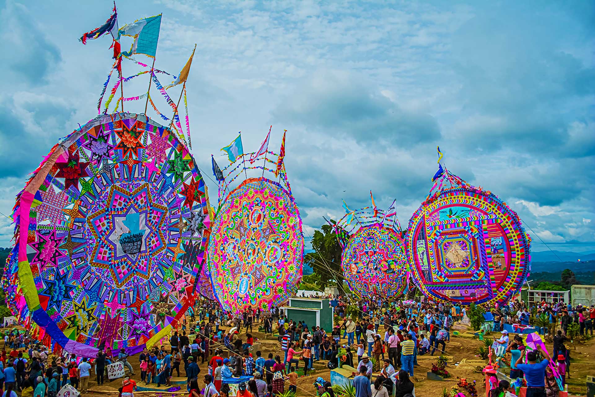 7.	Giant kites fill the sky each November in Guatemala.