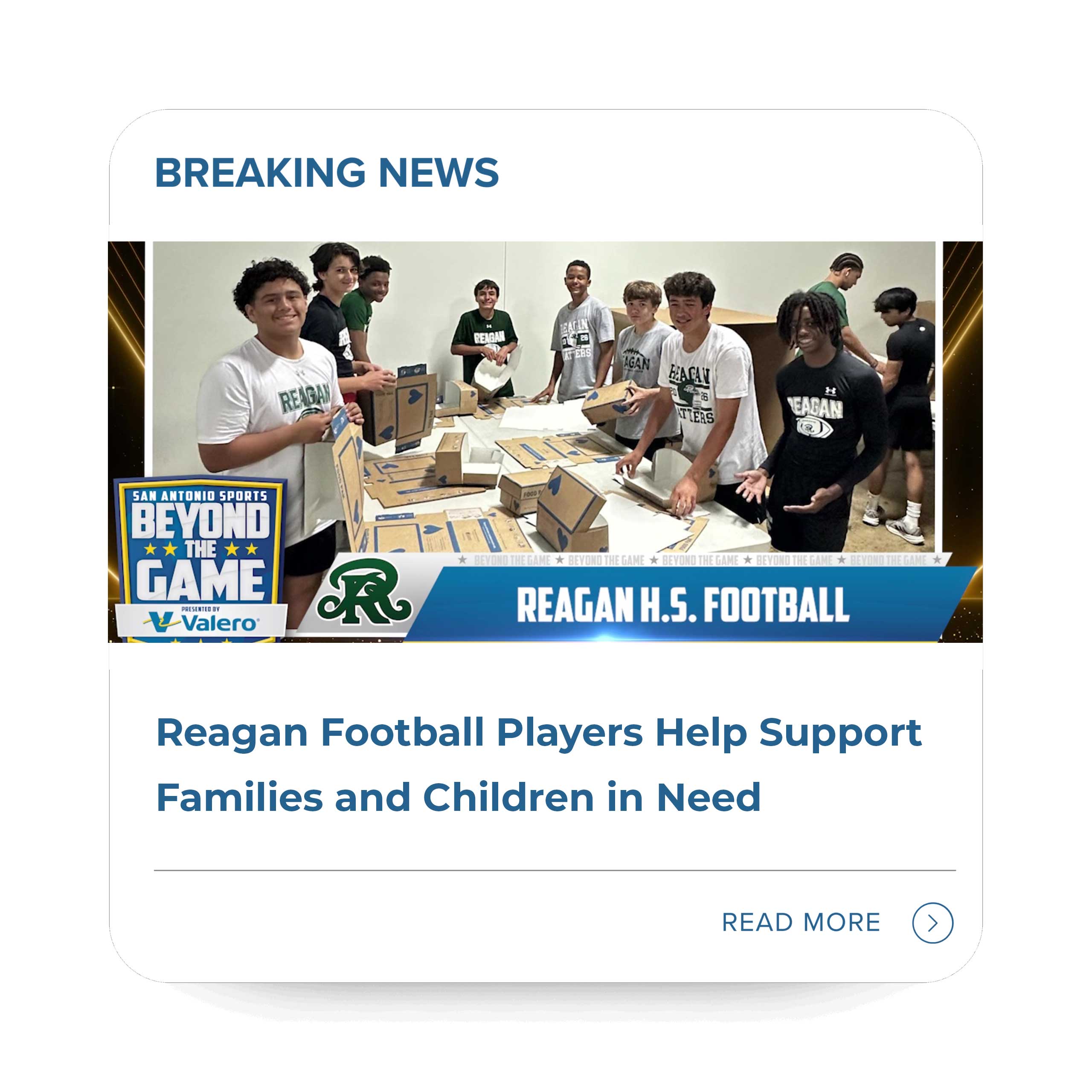 Reagan football players help support families and children in need