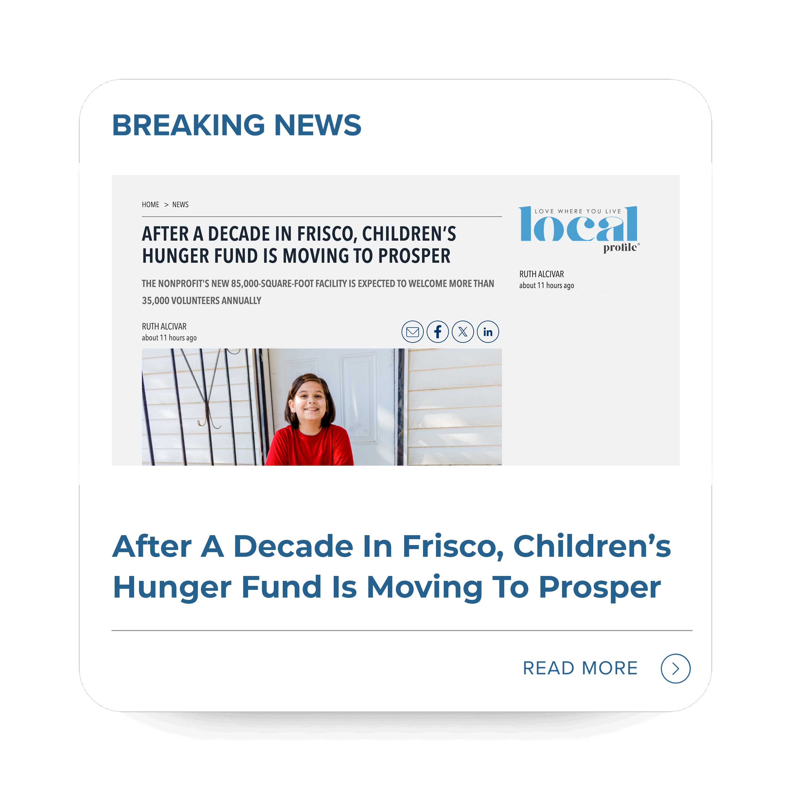 Media: Media Resources for Children's Hunger Fund: News Coverage, Annual Report, and PR Contacts Delivering hope to suffering children by equipping local churches for gospel-centered mercy ministry.
